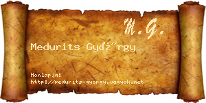 Medurits György névjegykártya