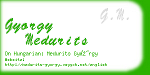 gyorgy medurits business card